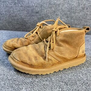 Ugg Neumel Shearling Lamb Fur Lace Up Men's Boot Sz 9 Chestnut Brown